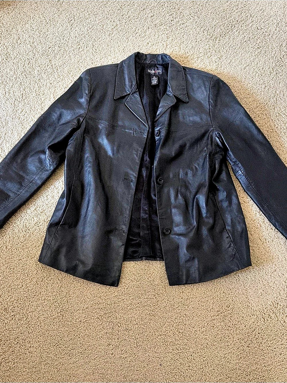 Style & Co. Black Leather-Style Jacket